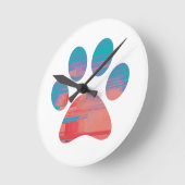 Paw Print Runde Wanduhr (Winkel)