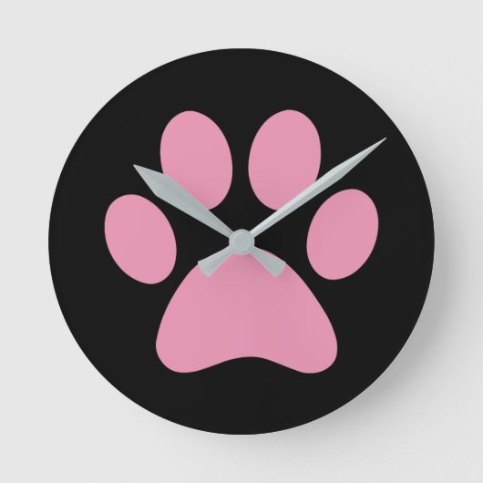 Paw Print Runde Wanduhr (Vorderseite)