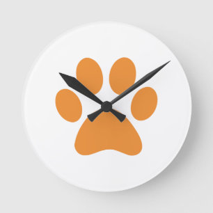 Paw Print Runde Wanduhr