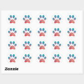 Paw Print Runder Aufkleber (Blatt)