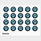 Paw Print Runder Aufkleber (Blatt)