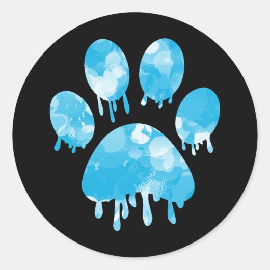 Paw Print Runder Aufkleber (Vorderseite)