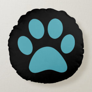 Paw Print Rundes Kissen
