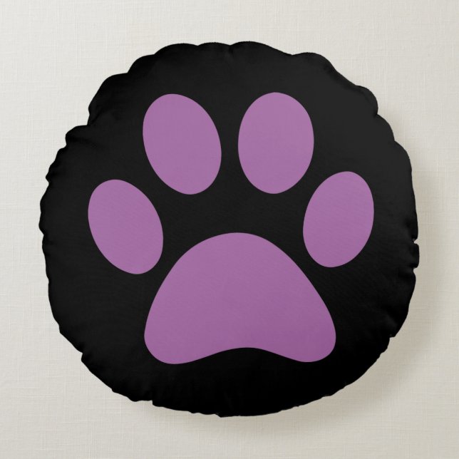 Paw Print Rundes Kissen (Vorderseite)