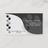 Paw Print (schwarz und weiß) Visitenkarte (Rückseite)