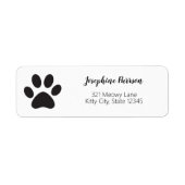 Paw Print Script Name Address Cat Dog Pet Modern (Vorne)