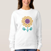 Paw Print Sonnenblume Langärmeliges Shirt (Vorderseite)