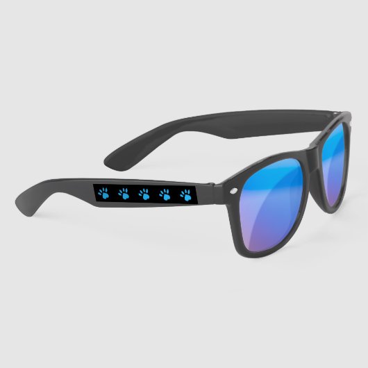 Paw Print Sonnenbrille (Schwarz & Blau) (Rechts)