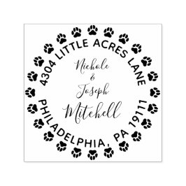 Paw Print Verheiratete Rücksendeadresse Briefmarke Permastempel