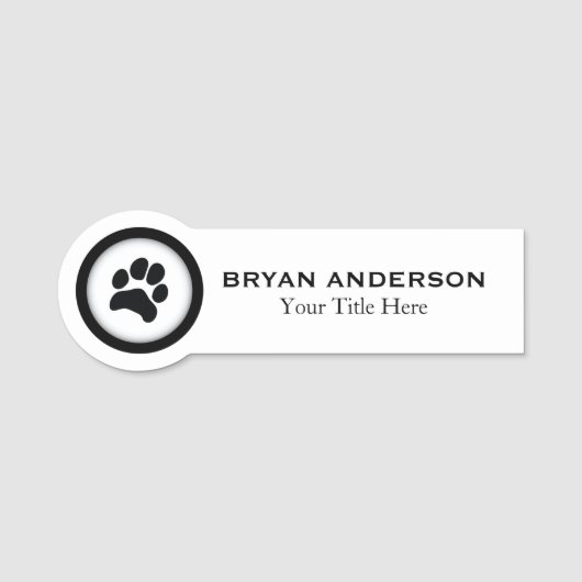 Paw Print Veterinary Name Tag Namensschild (Vorderseite)
