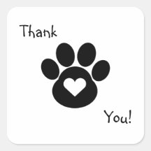 Paw Print Vielen Dank Sticker