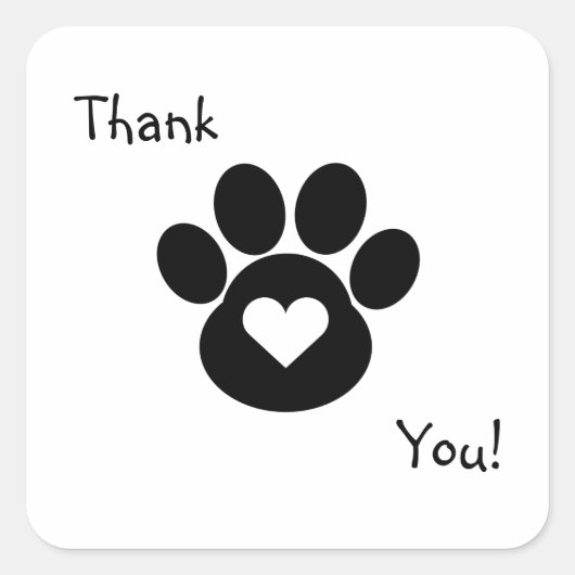 Paw Print Vielen Dank Sticker (Vorderseite)