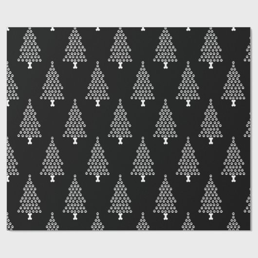 Paw Print Weihnachtsbaum Geschenkpapier (Flach)