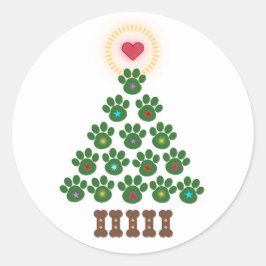 Paw Print Weihnachtsbaum Stickers