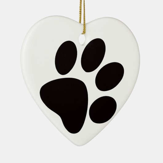Paw Print Weihnachtsschmuck/Pfauen und -pfade Keramikornament (Rechts)