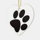 Paw Print Weihnachtsschmuck/Pfauen und -pfade Keramikornament (Links)