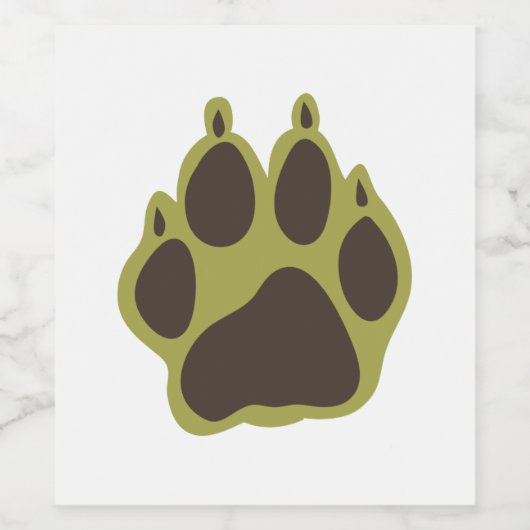 Paw Print Weinetikett (Einzelnes Label)