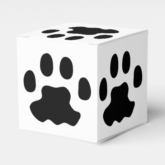 Paw Print White Favor Box Geschenkschachtel (Vorderseite)