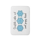 Paw Print Winter Snowflake Badematte (Vorderseite Vertikal)