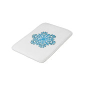 Paw Print Winter Snowflake Badematte (Schrägansicht)