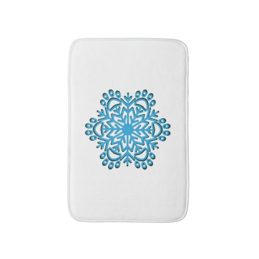 Paw Print Winter Snowflake Badematte (Vorderseite Vertikal)