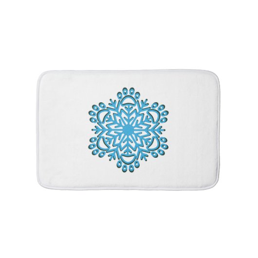 Paw Print Winter Snowflake Badematte (Vorderseite)