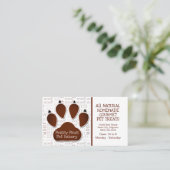 Paw Print with Message and Name in Brown Visitenkarte (Stehend Vorderseite)