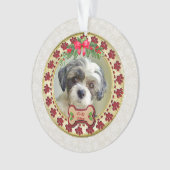 Paw Prints and Gold Frame Custom Pet Photo Ornament (Vorderseite)