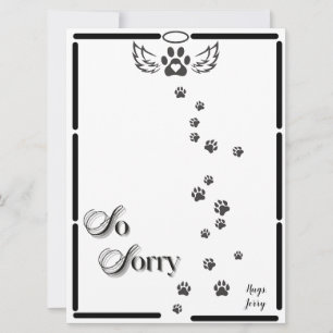 Paw Prints Angel Wings Design Feiertagskarte