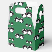 Paw Prints auf Grün Geschenkschachtel (Geöffnet)