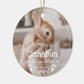 Paw Prints auf unserem Herz-Foto Bunny Memorial Keramik Ornament (Links)