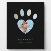 Paw Prints auf unserer Herz-Foto-Gedenkstätte Schw Fotoplatte (Vorderseite)