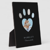 Paw Prints auf unserer Herz-Foto-Gedenkstätte Schw Fotoplatte (Seite)