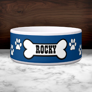 Paw Prints Blue Personalisiert Pet Bowl Napf