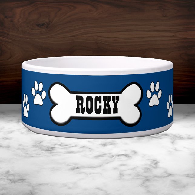 Paw Prints Blue Personalisiert Pet Bowl Napf (Von Creator hochgeladen)