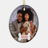 Paw Prints & Bones Hund Lover Pet Memorial Foto Keramik Ornament (Rechts)