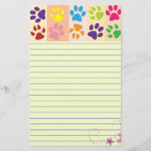 Paw Prints Briefpapier (Vorderseite)