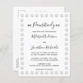 Paw Prints Budget Hochzeitseinladung Postkarte (Vorne/Hinten)