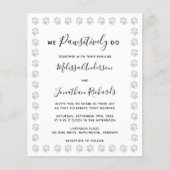 Paw Prints Budget Hochzeitseinladung Postkarte (Vorderseite)