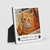 Paw Prints Cat Memorial Foto Fotoplatte (Vorderseite)