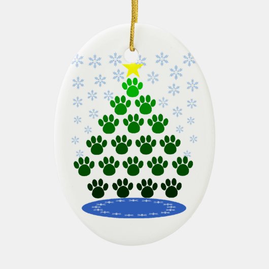 Paw Prints Christmas Tree Ornament (Vorne)