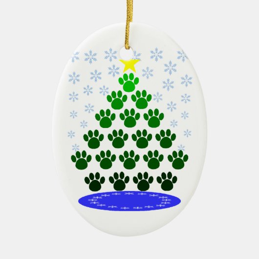 Paw Prints Christmas Tree Ornament (Vorne)