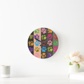 Paw Prints Clock Runde Wanduhr (Zuhause)