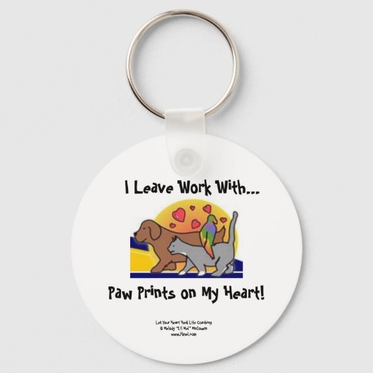 Paw Prints Colored Keychain Schlüsselanhänger (Vorderseite)
