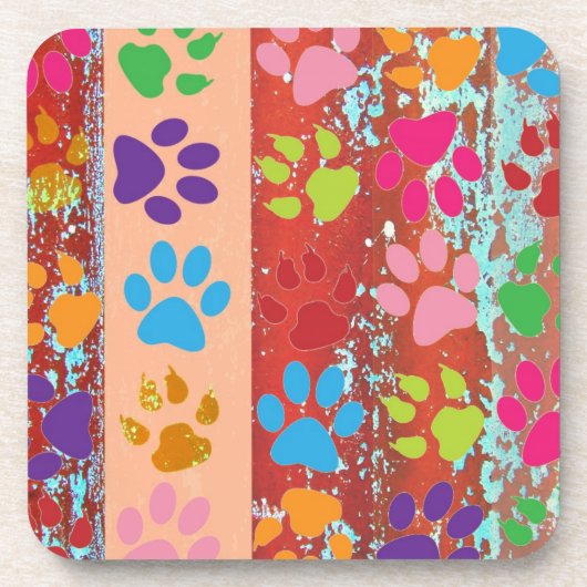Paw Prints Cork Untersetzer (Vorderseite)