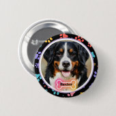 Paw Prints Custom Pet Photo and Name Button (Vorne & Hinten)