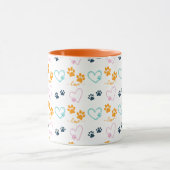 Paw Prints Cute Dog Lover  Tasse (Zentrum)