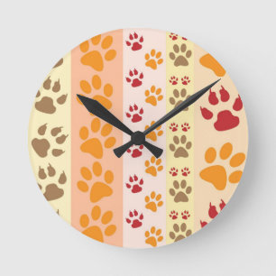 Paw Prints cute Dog Lovers Runde Wanduhr