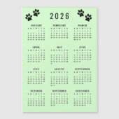 Paw Prints Design 2026 Calendar Magnetic Card Magnetkarte (Vorderseite)