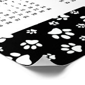 Paw Prints Design 2026 Calendar Poster (Ecke)